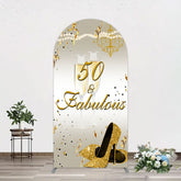 Lofaris 50 And Fabulous Gold Happy Birthday Arch Backdrop